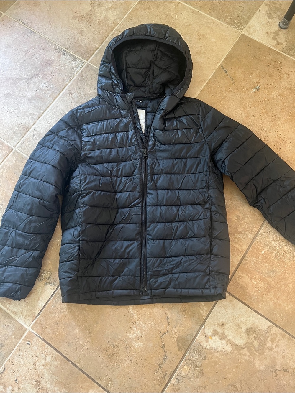 GAP Kids Black Hooded Packable Puffer Jacket